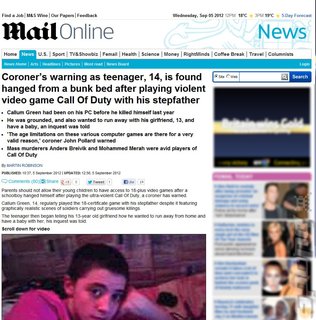 Daily Mail Uses Teen Death to Tar Call of Duty Video Game