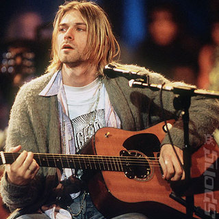 Kurt Cobain preparing to sing something meaningful.