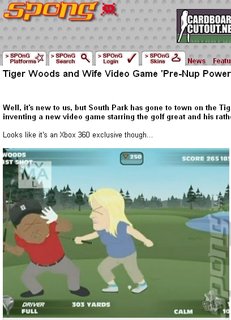 Tiger Woods and Wife Video Game 'Pre-Nup Power-Up'