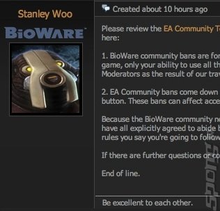 Bioware Forum Ban Also Denies Actual Game and DLC to Gamer