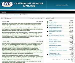 Championship Manager Online Dies on April 30th