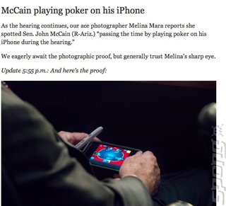 Gambling with Lives: Senator McCain Caught Playing Video Game During Syria Debate