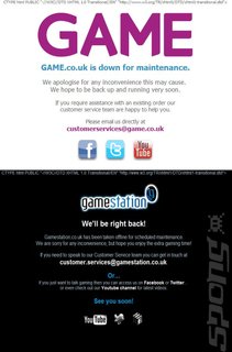 GAME and GameStation Sites Both Go Down then Up