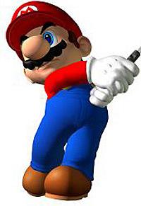 Mario enjoys a round of golf while waiting for Miyamoto to spill the beans