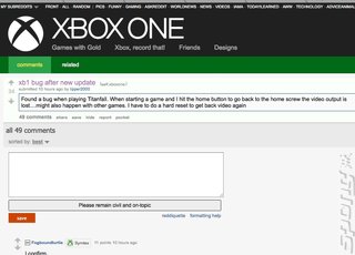 Some Reddit Users Suffer Small Xbox One Video Glitch