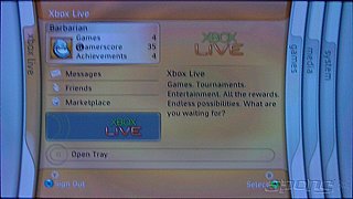 Xbox Live menu