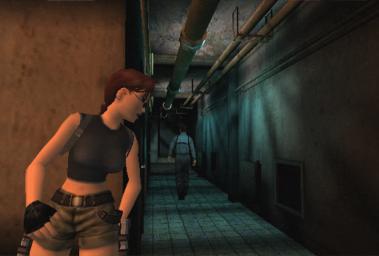 Lara on the lookout for a bloke from Activision with a sackful of money