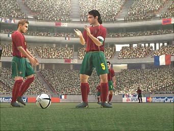 EA's UEFA Euro 2004 - pretty much copied from FIFA 2004. Appalling really...